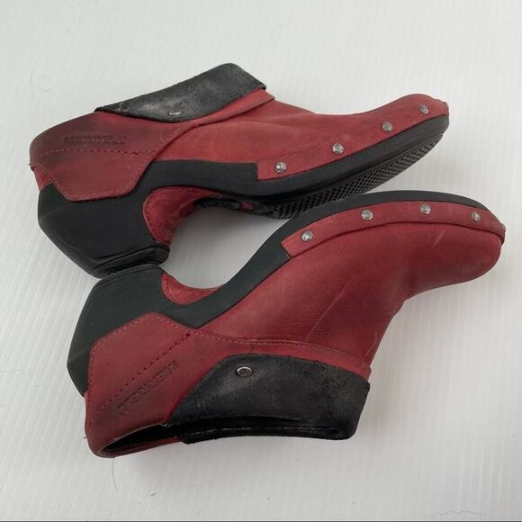 Merrell Luxe wrap red leather mule black interior and sole - Picture 7 of 10